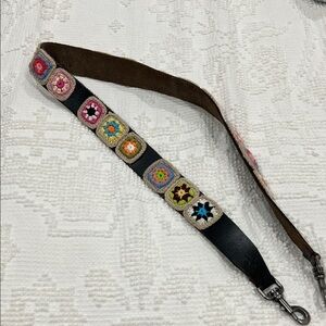 Patricia Nash Multicolor Granny Square Crochet Crossbody/Guitar Strap